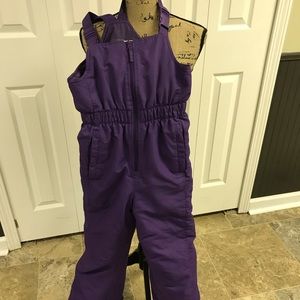 Purple bib snow pants